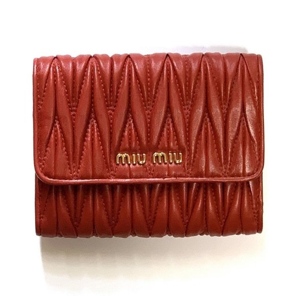Miu Miu Handbags - MIU MIU Matelasse Double Compact Wallet